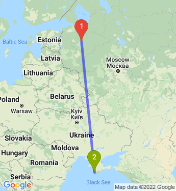 Маршрут из Великого Новгорода в Севастополь