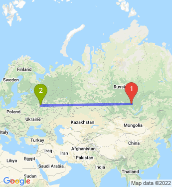 Маршрут из Братска в Москву