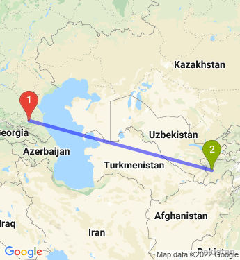 Маршрут из Грозного в Душанбе