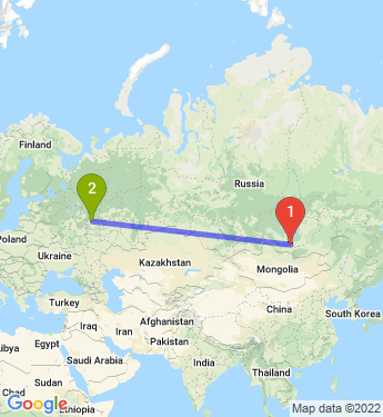 Маршрут из Селенгинска в Нижний Новгород