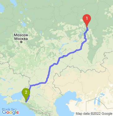 Маршрут из Перми в Краснодар