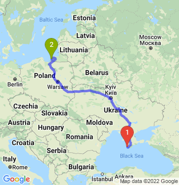 Маршрут из Севастополя в Балтийска