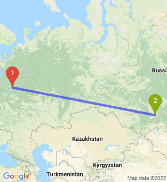 Маршрут из Вологды в Минусинска