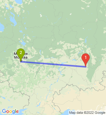 Маршрут из Уфы в Москву