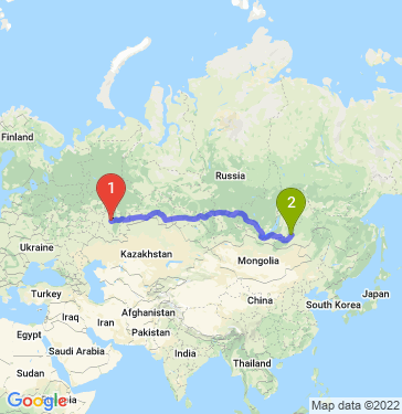 Маршрут из Уфы в Читу