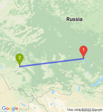 Маршрут из Братска в Новосибирск