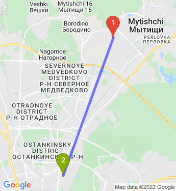 Маршрут из Мытищ в Москву
