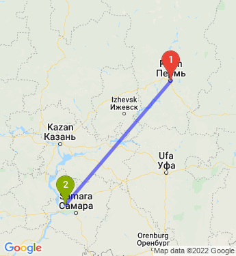 Маршрут из Перми в Тольятти