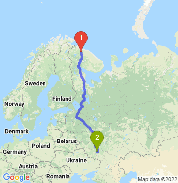 Маршрут из Мурманска в Девицу