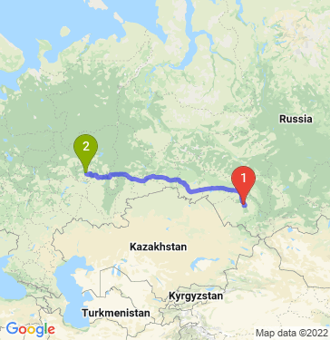 Маршрут из Барнаула в Ижевск