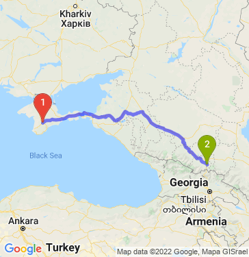 Маршрут из Симферополя в Владикавказ