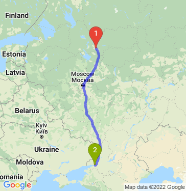 Маршрут из Вологды в Ростов-на-Дону