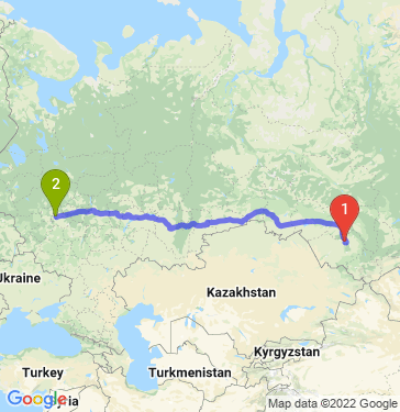 Маршрут из Барнаула в Москву