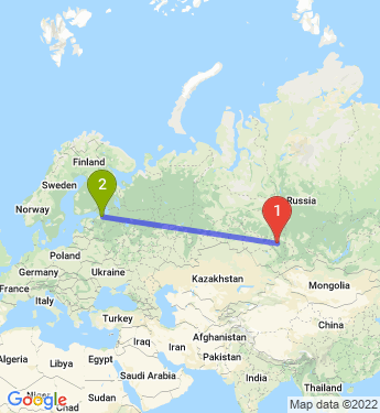 Маршрут из Кемерова в Санкт-Петербург