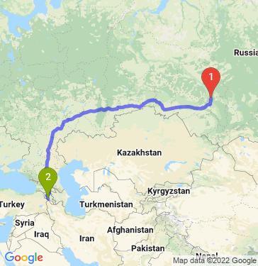Маршрут из Томска в Ереван