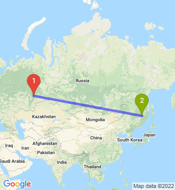 Маршрут из Первоуральска в Хабаровск