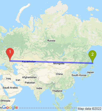 Маршрут из Волгограда в Южно-Сахалинск
