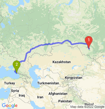 Маршрут из Барнаула в Сочи