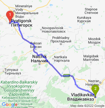 Маршрут из Пятигорска в Владикавказ