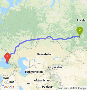 Маршрут из Сочи в Красноярск