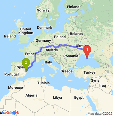 Маршрут из Симферополя в Валенсию