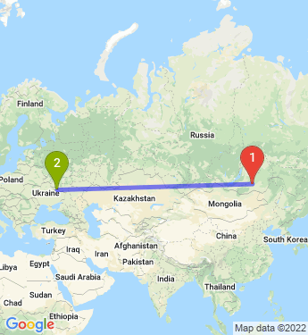 Маршрут из Читы в Белгород