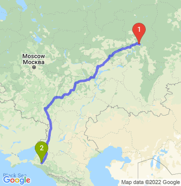 Маршрут из Перми в Краснодар