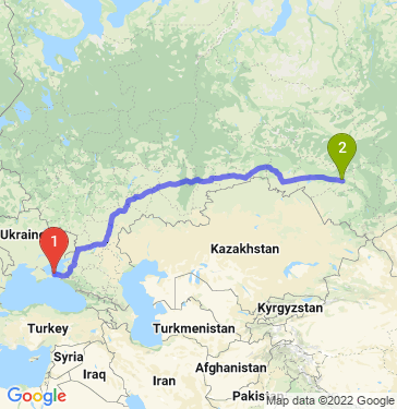 Маршрут из Керчи в Новосибирск