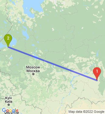 Маршрут из Уфы в Санкт-Петербург