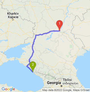 Маршрут из Волгограда в Сочи