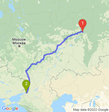 Маршрут из Перми в Ростов-на-Дону