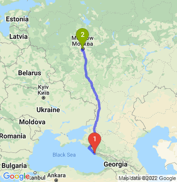 Маршрут из Сочи в Москву