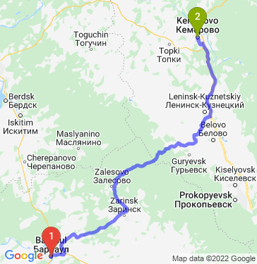Маршрут из Барнаула в Кемерово