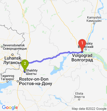 Маршрут из Волгограда в Шахты
