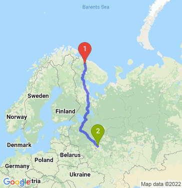 Маршрут из Мурманска в Москву