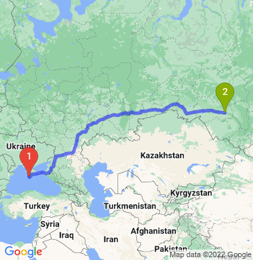 Маршрут из Севастополя в Новосибирск