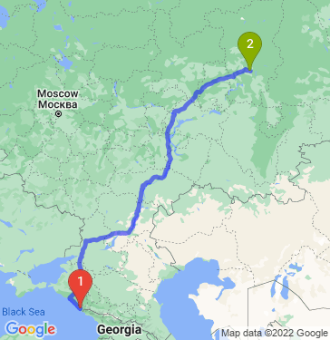 Маршрут из Сочи в Пермь