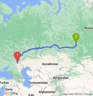 Маршрут из Волгограда в Томск
