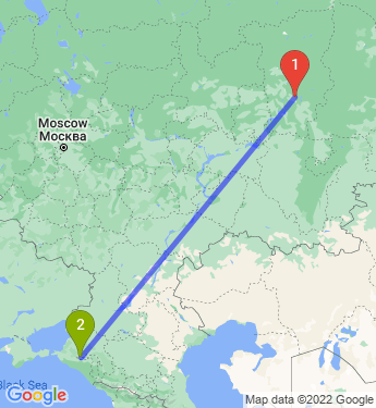 Маршрут из Перми в Краснодар