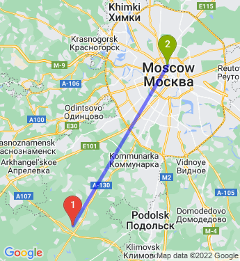 Маршрут из Красной Пахры в Москву