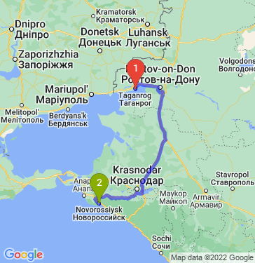 Маршрут из Таганрога в Новороссийск