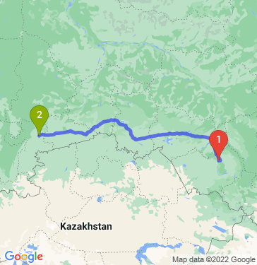 Маршрут из Барнаула в Челябинск