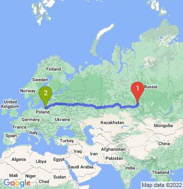 Маршрут из Томска в Калининград