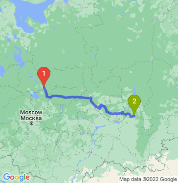 Маршрут из Вологды в Чернушку