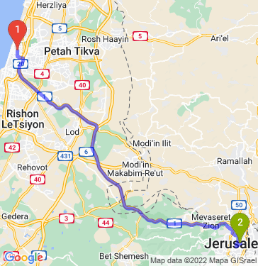 Маршрут из Тель-Авива в Иерусалима