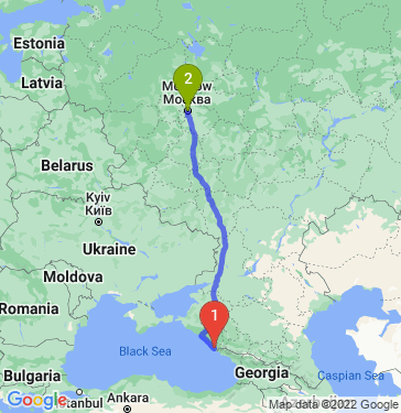 Маршрут из Сочи в Москву