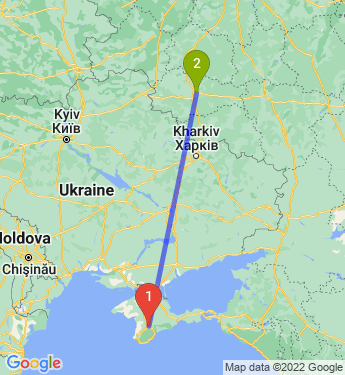 Маршрут из Симферополя в Курск