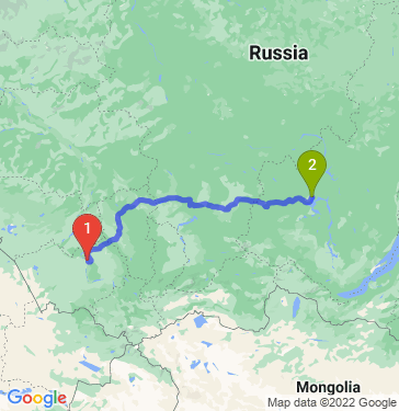 Маршрут из Барнаула в Братск