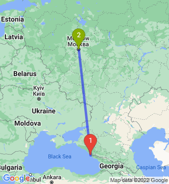 Маршрут из Сочи в Москву