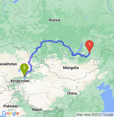 Маршрут из Читы в Алматы